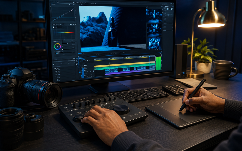 Creative Media, Graphic Design & Digital Production service workspace